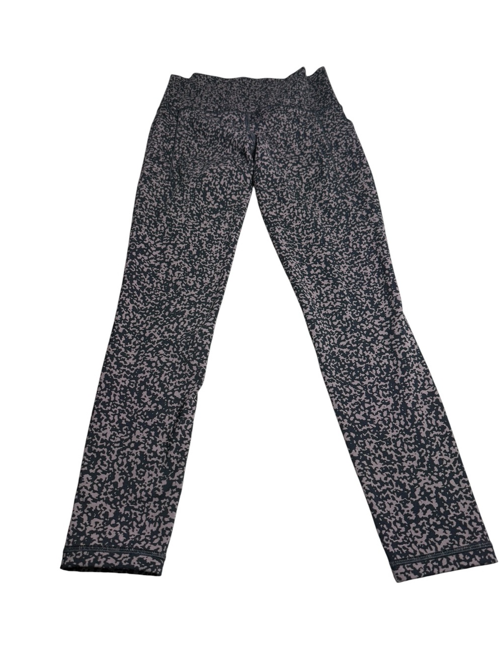 Athleta‎ Black Leggings with Light Pink Speckle Print